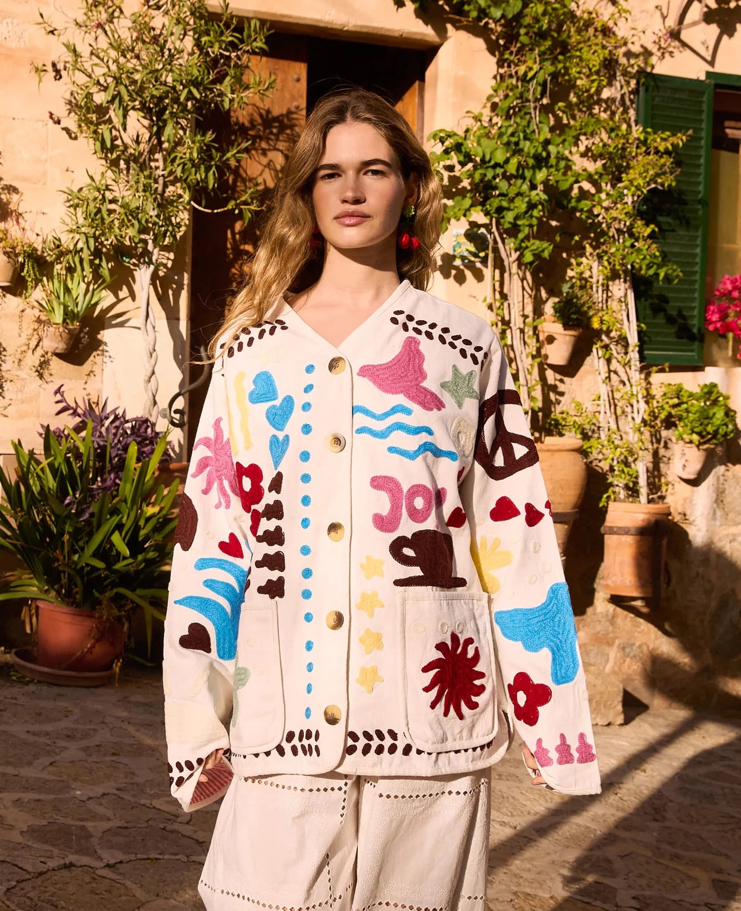Maggie Jacket - Swan Peace Suzani Embroidery
