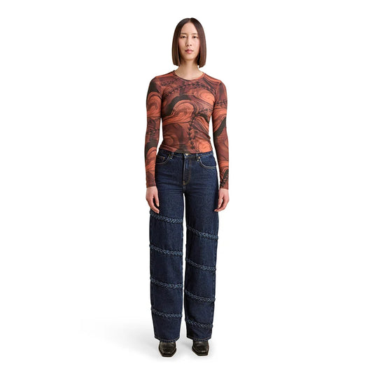 Women's Braided Denim Jeans