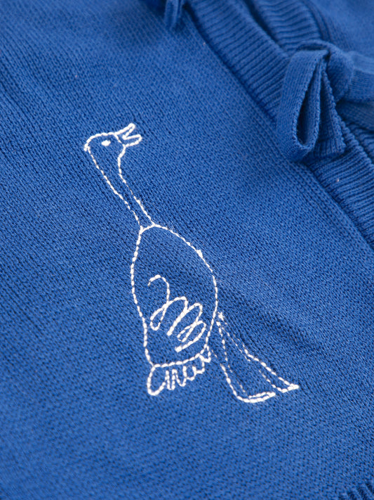 Summer trip bird cotton cropped cardigan