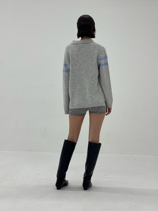 Slv Stripe Polo Sweater
