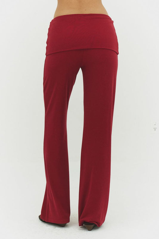 Foldover Pants - Raspberry