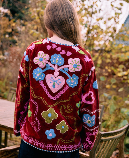 Maggie Jacket Velvet Burgundy