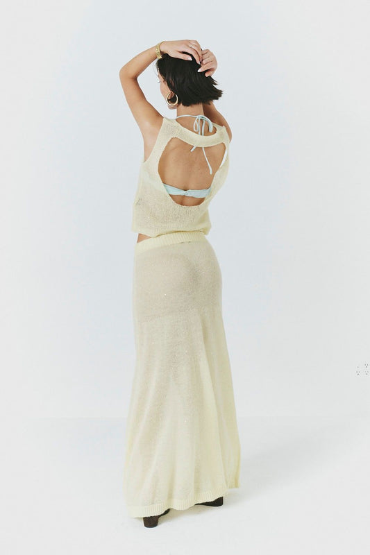 Flared Maxi Knit Skirt