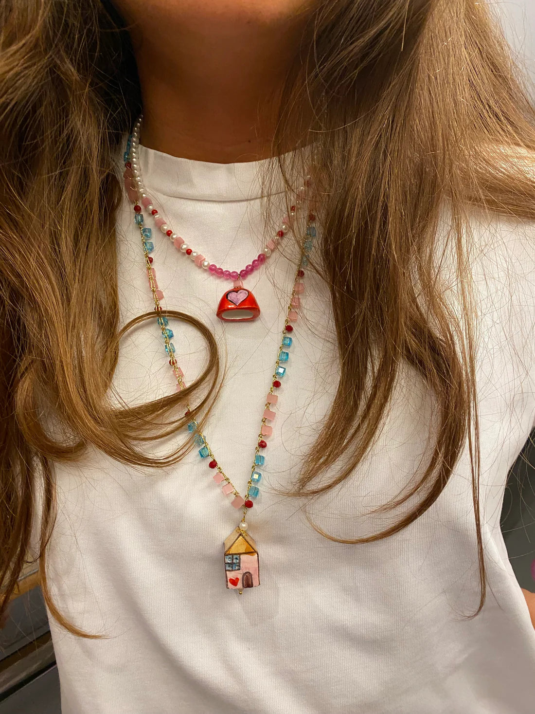 La Casita Rosa Necklace