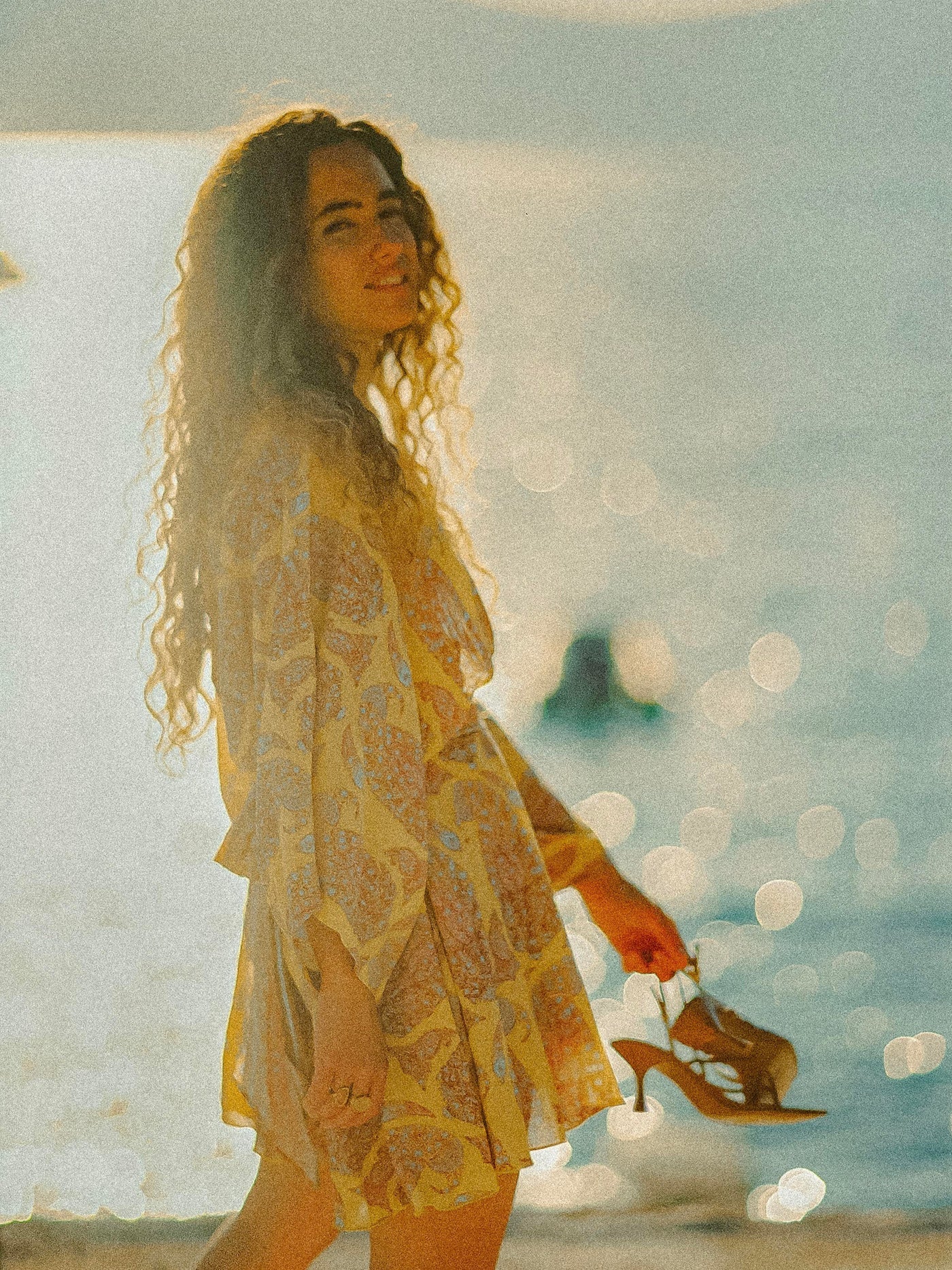 Calico Flared Robe Dress