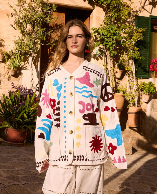 Maggie Jacket - Swan Peace Suzani Embroidery