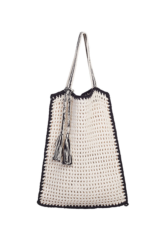 IVORY W/ BLACK TIPPING