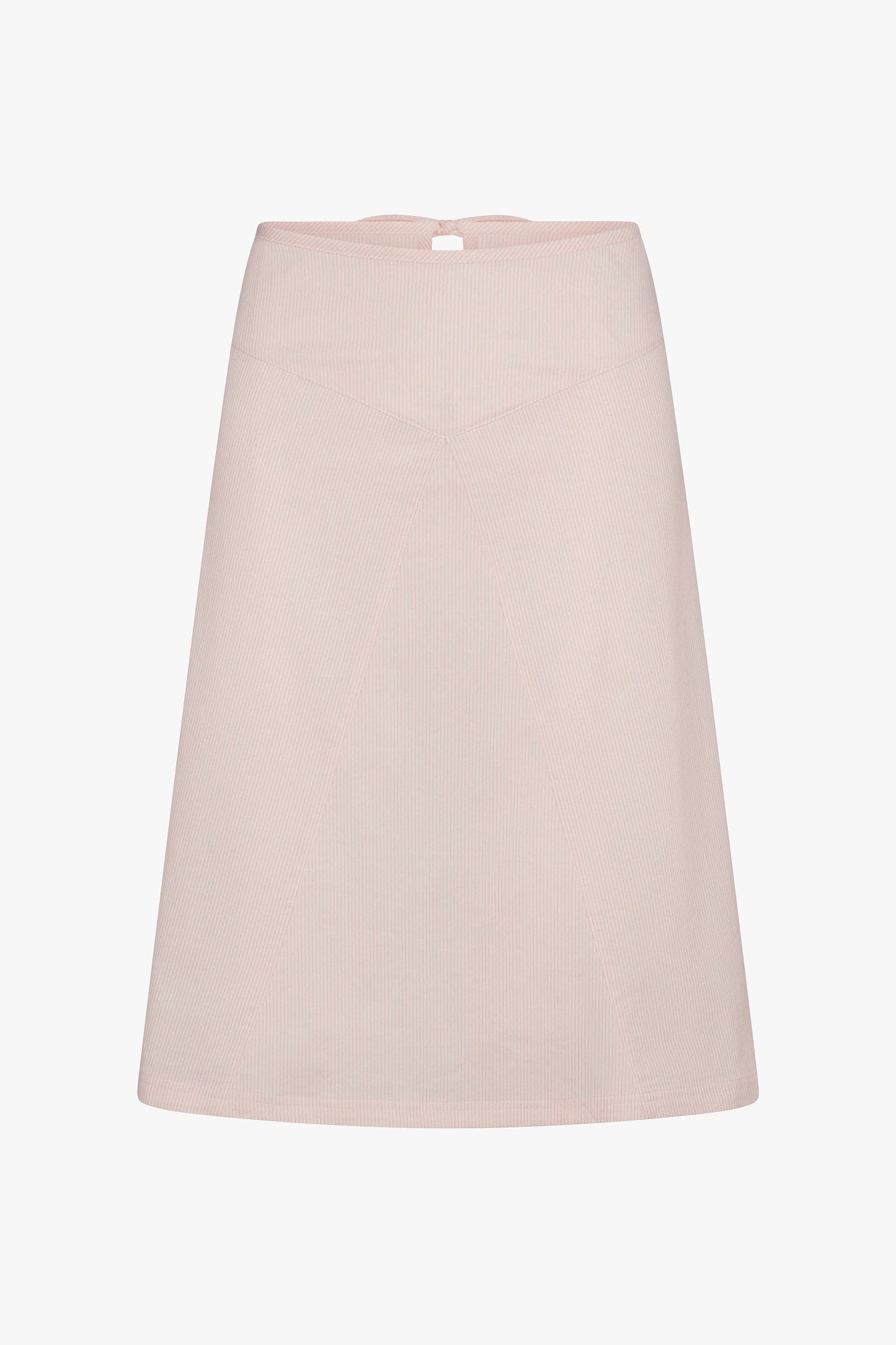 KEYHOLE MIDI SKIRT IN BLUSH STRIPE