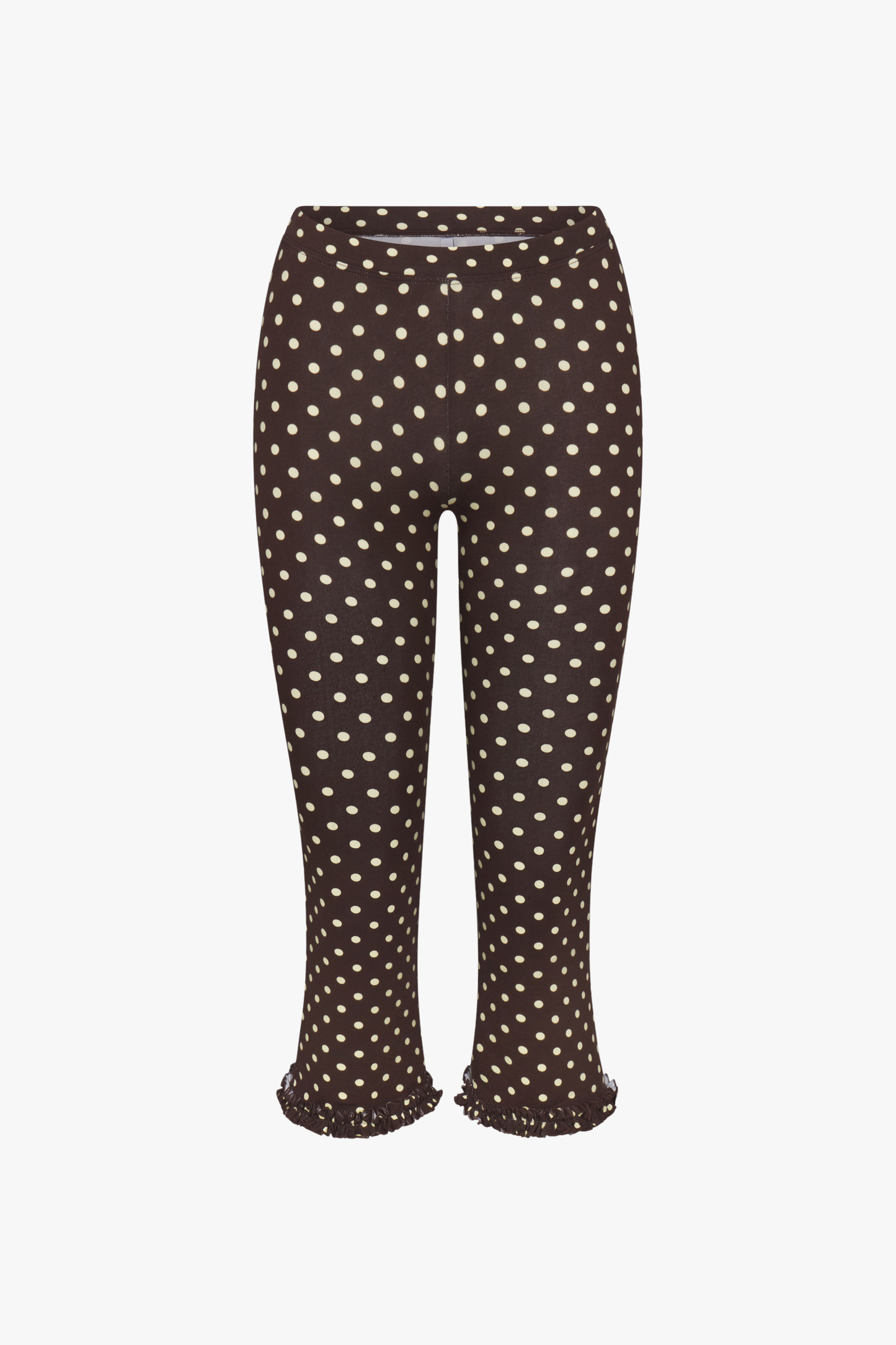RUFFLE CAPRI IN ESPRESSO DOT