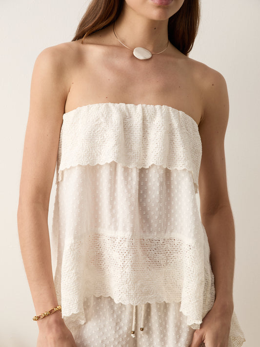 Serenia Strapless Frill Top