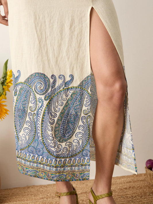Arcadia paisley maxi skirt w split
