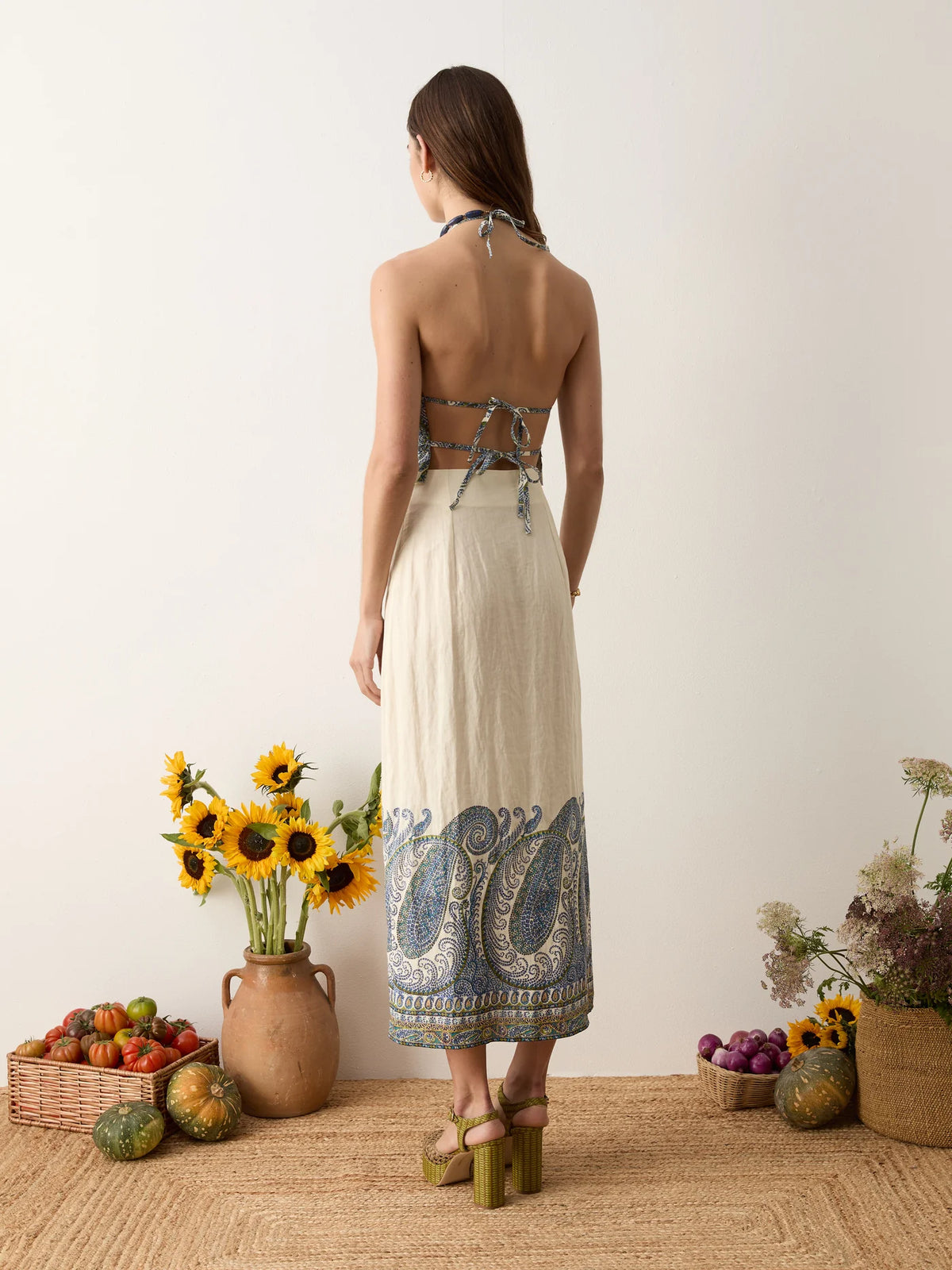 Arcadia paisley maxi skirt w split
