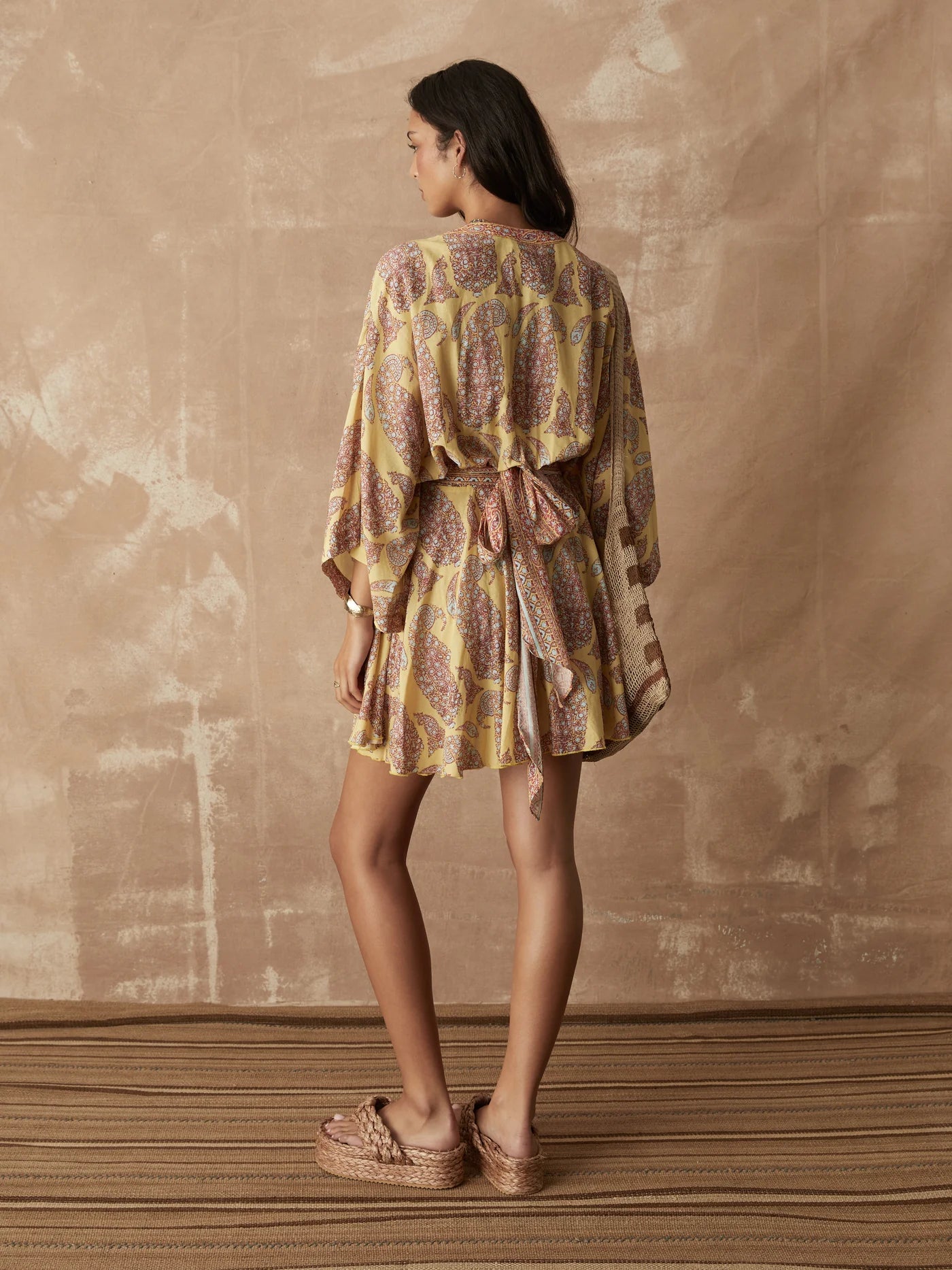 Calico Flared Robe Dress