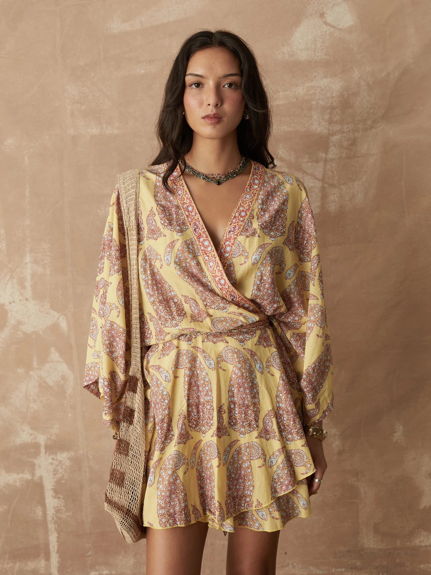 Calico Flared Robe Dress