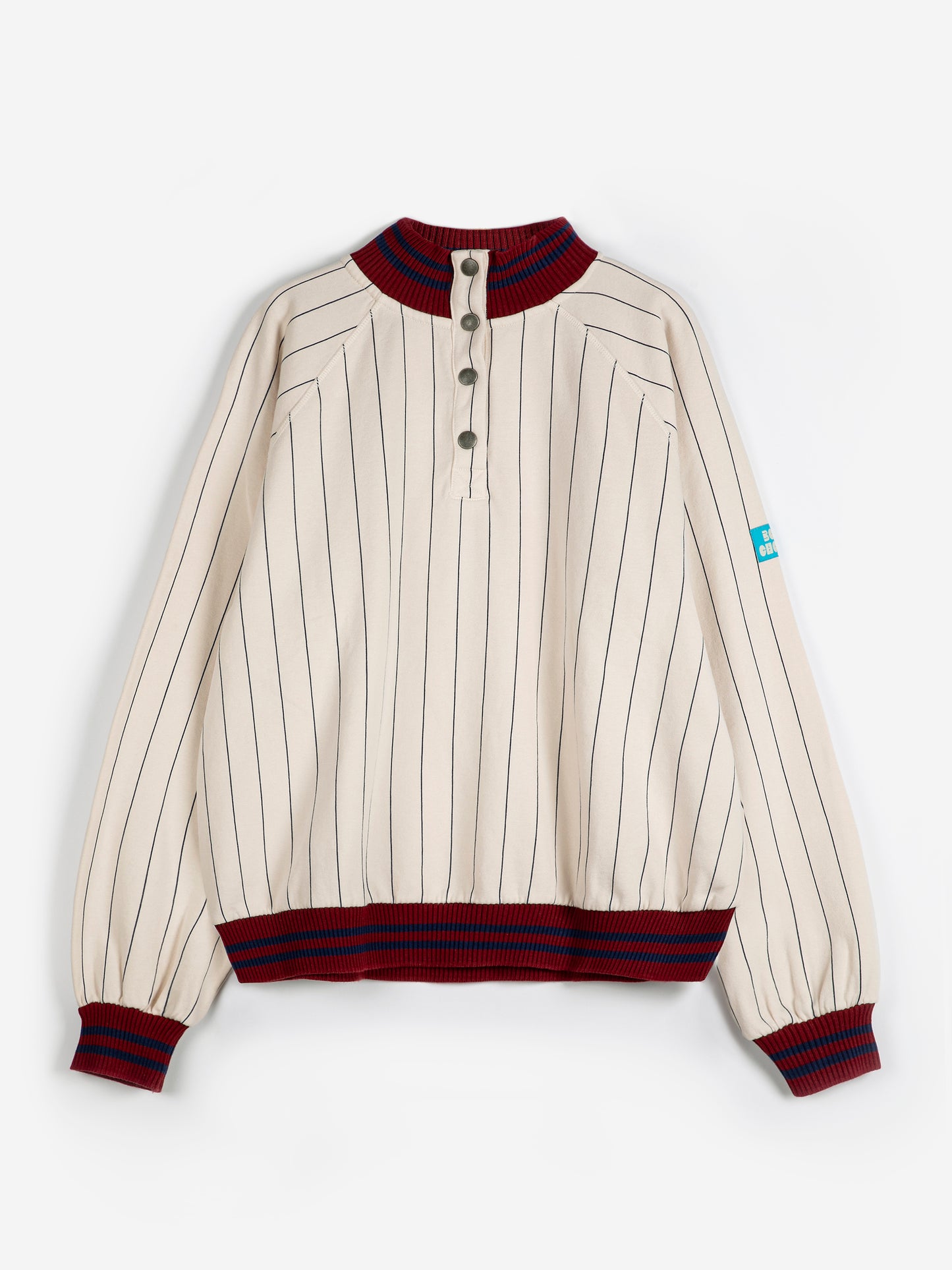 Striped high neck oversize sweatshirt