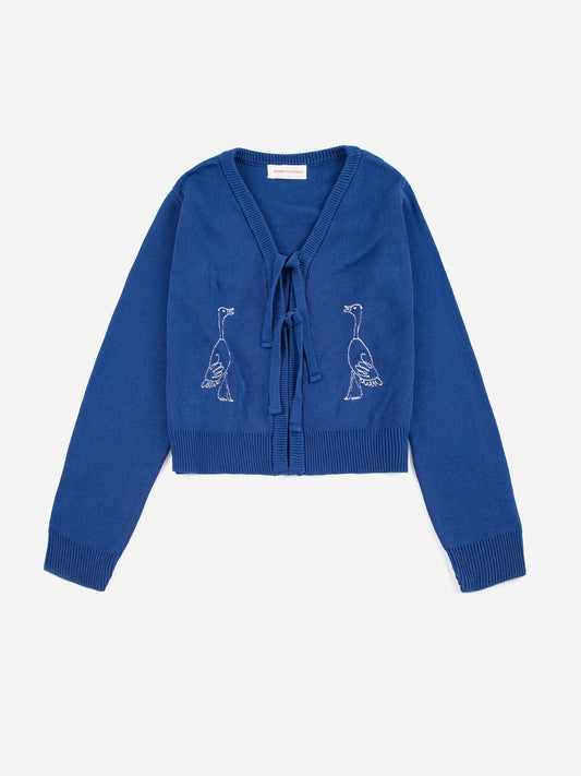 Summer trip bird cotton cropped cardigan