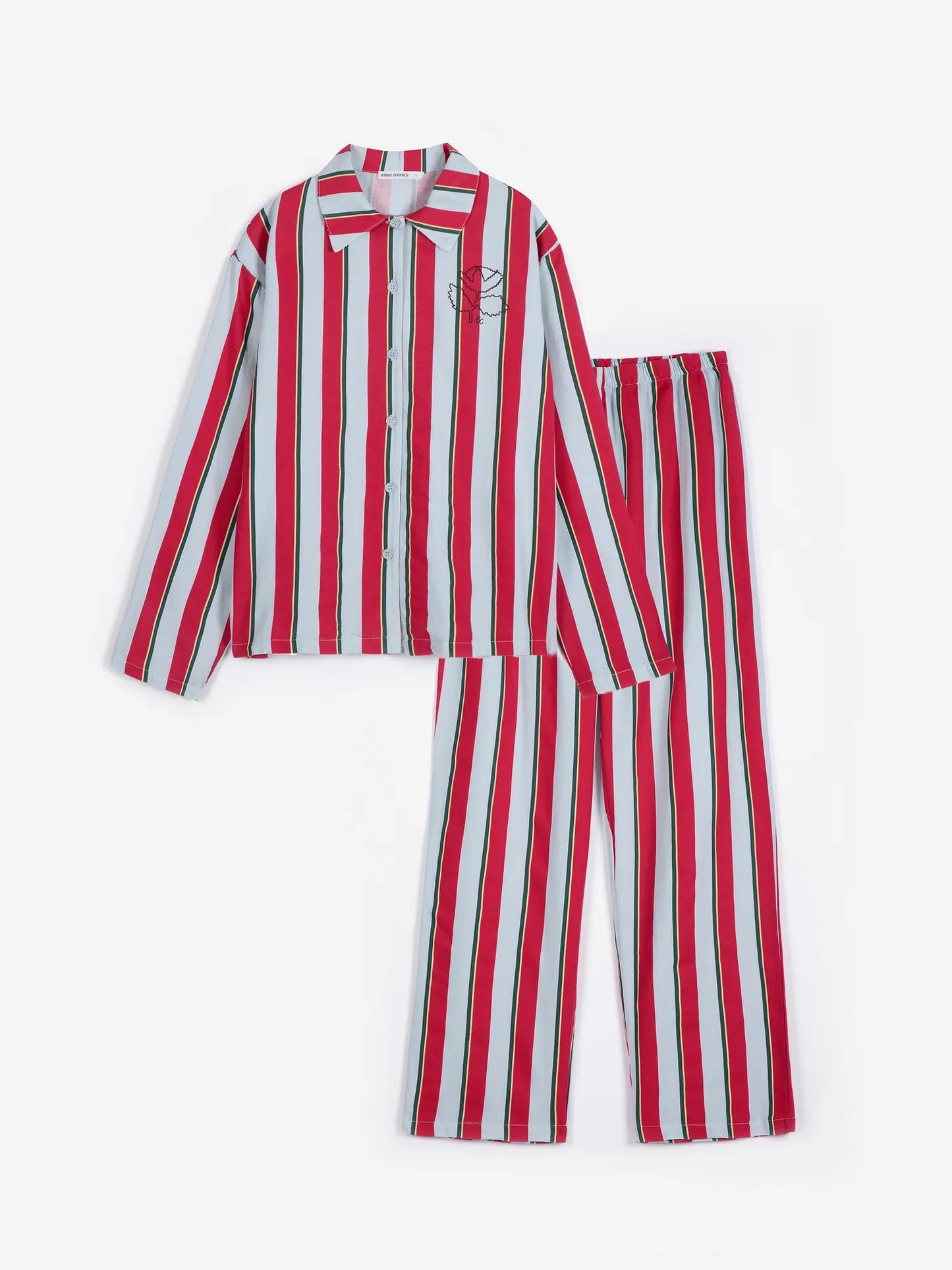 Striped all over fluid flannel sleepwear set