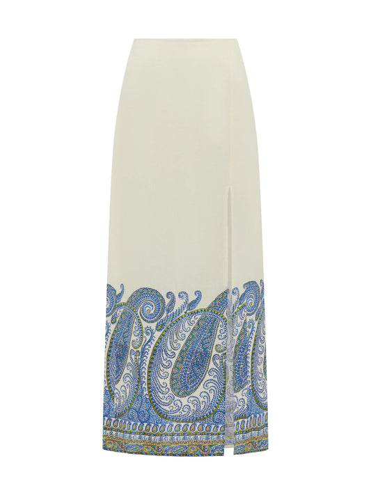 Arcadia paisley maxi skirt w split