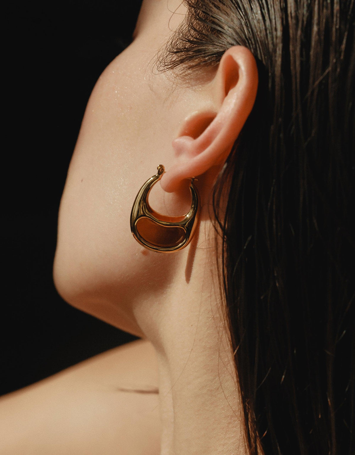 Bean Hoop Earrings | Large