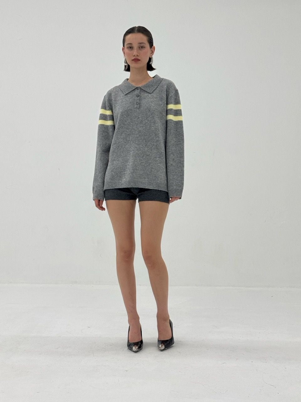 Slv Stripe Polo Sweater