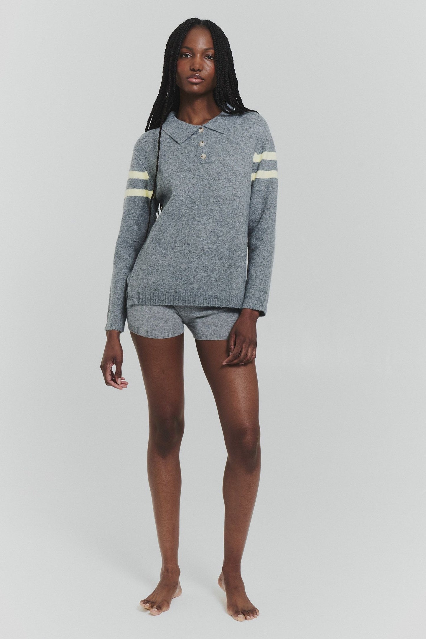 Slv Stripe Polo Sweater
