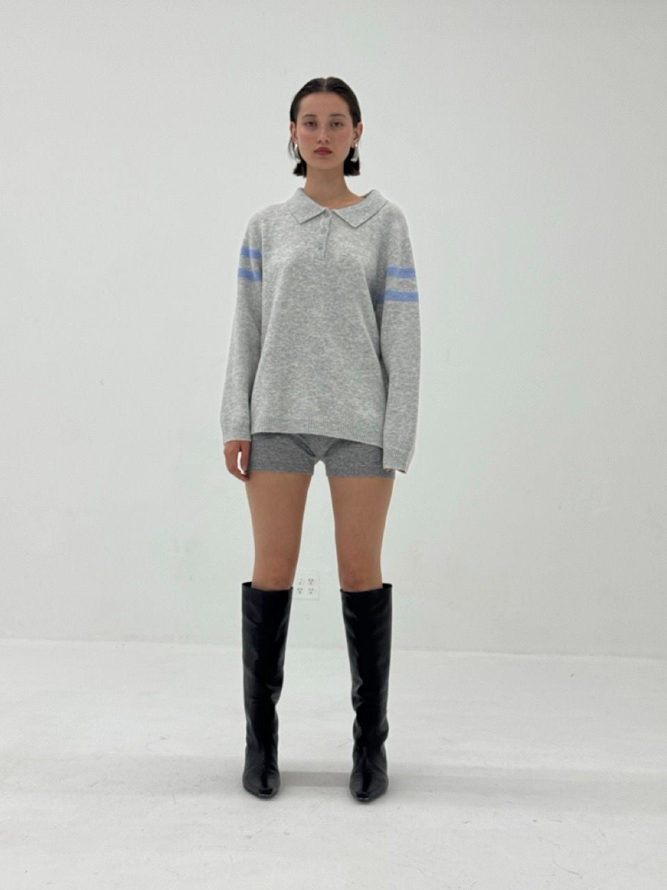 Slv Stripe Polo Sweater