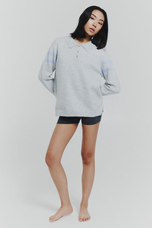 Slv Stripe Polo Sweater