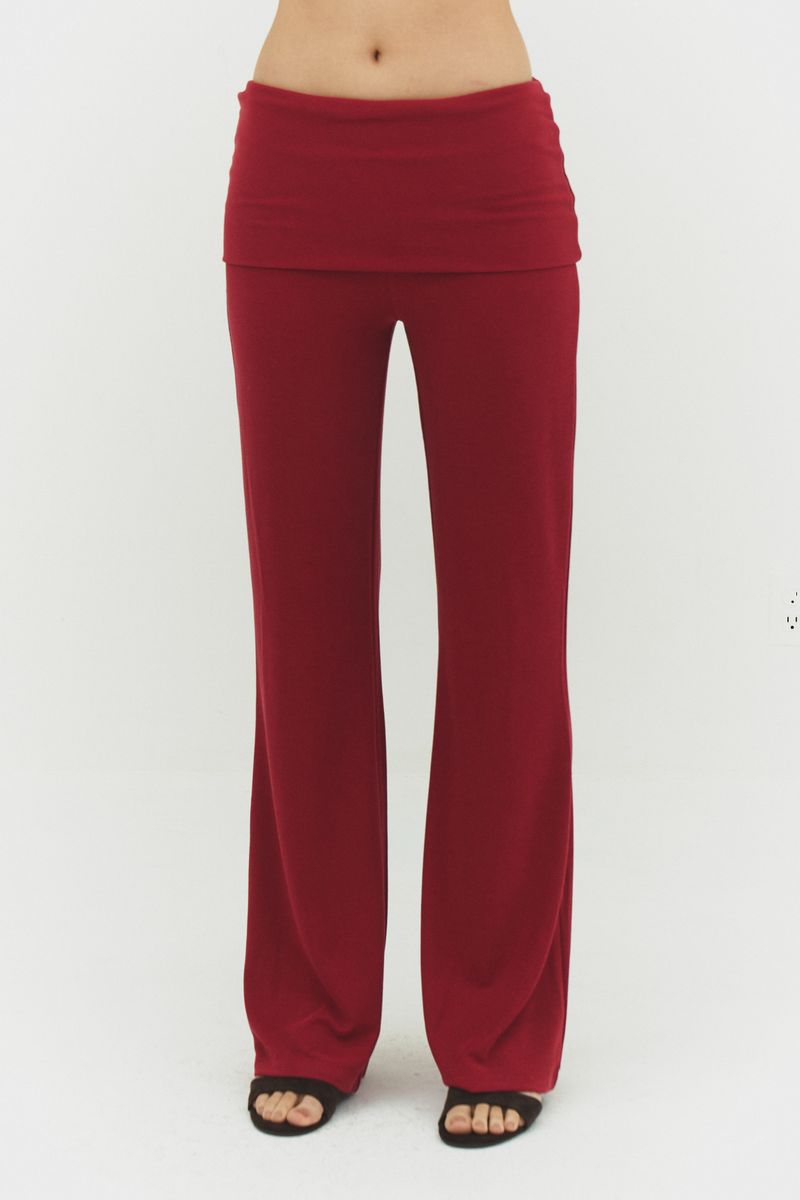 Foldover Pants - Raspberry