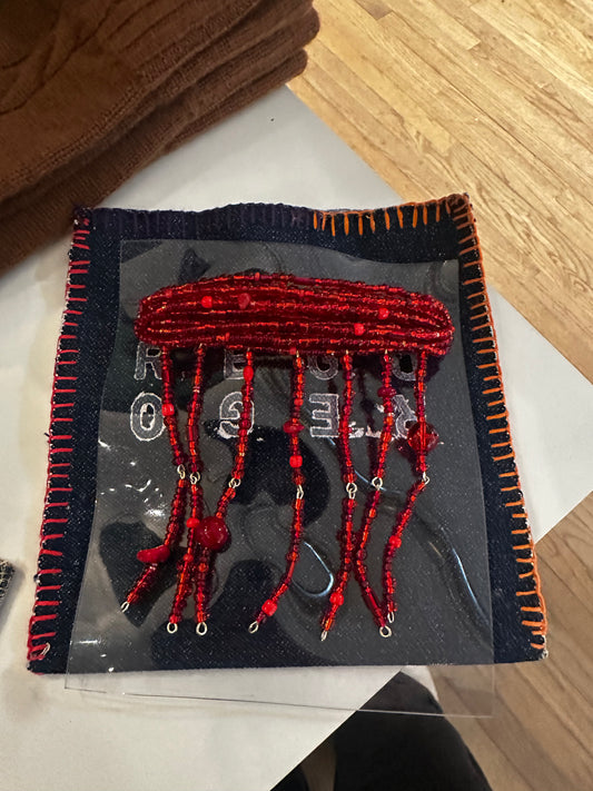Red Jellyfish Barrette