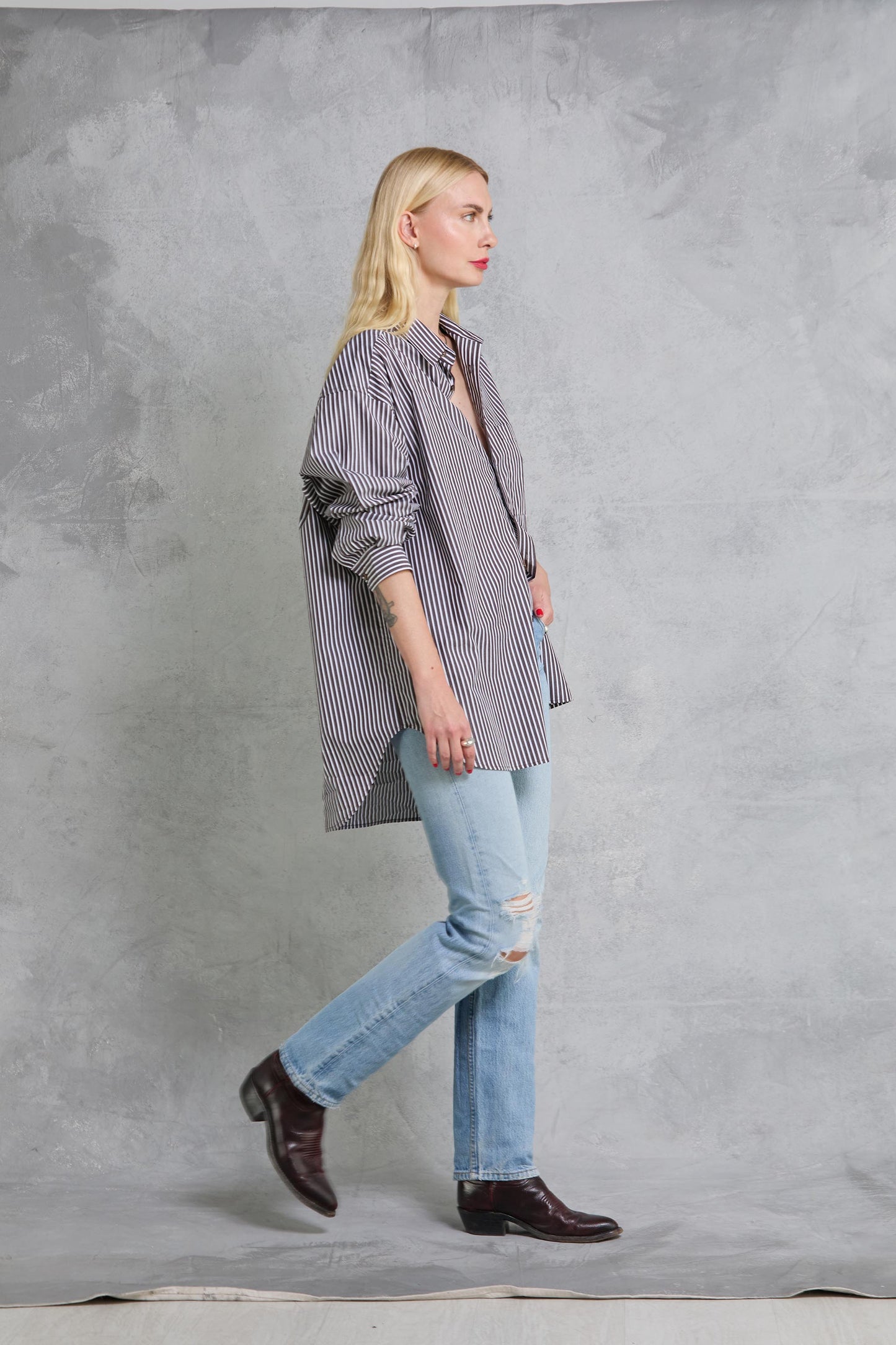 Repeat Shirt in Cocoa Stripe