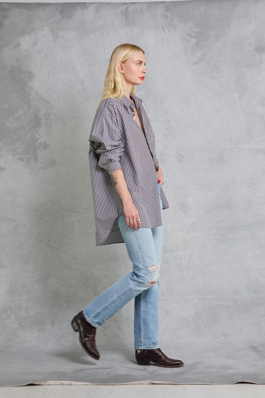 Repeat Shirt in Cocoa Stripe