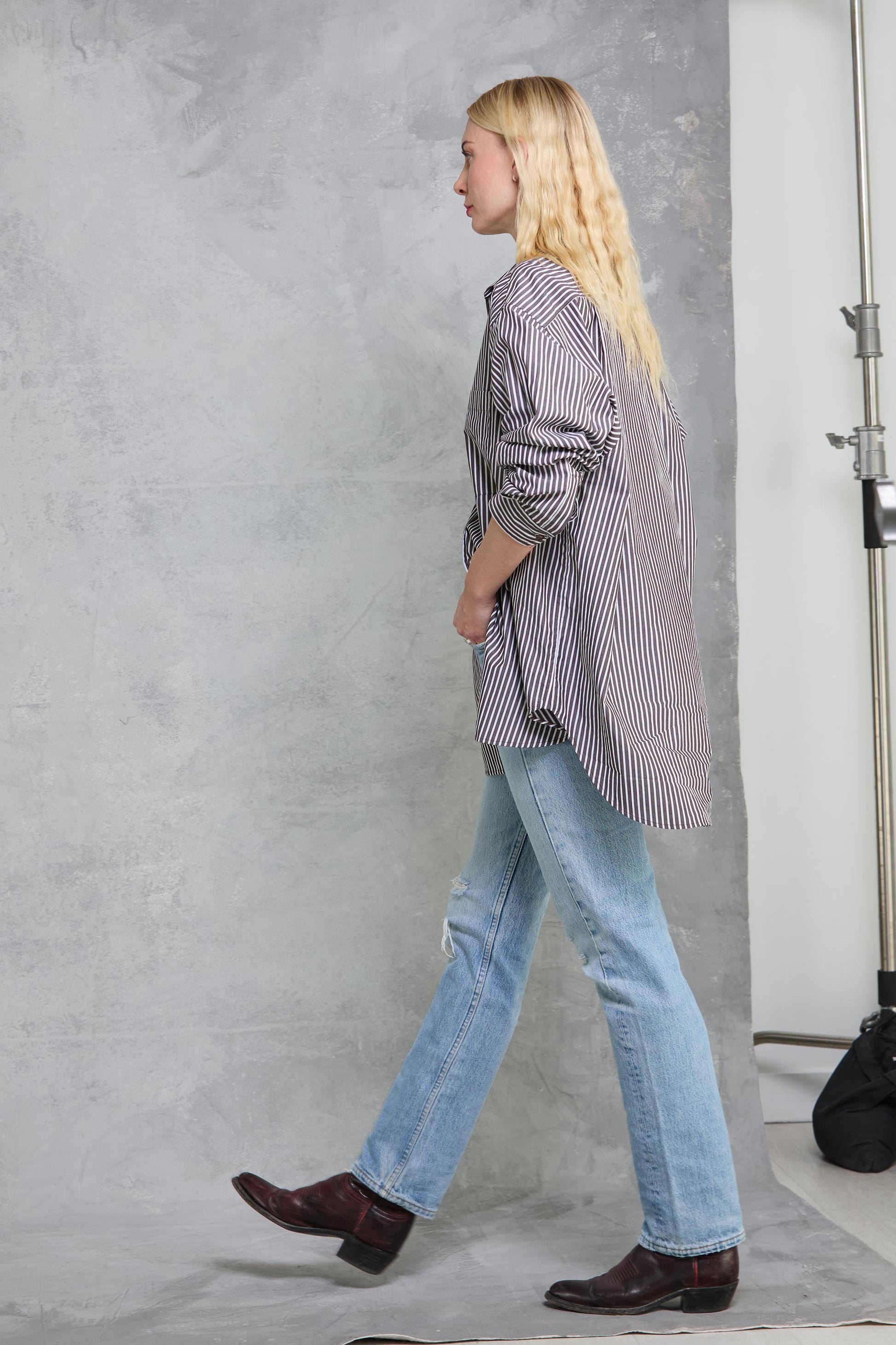 Repeat Shirt in Cocoa Stripe