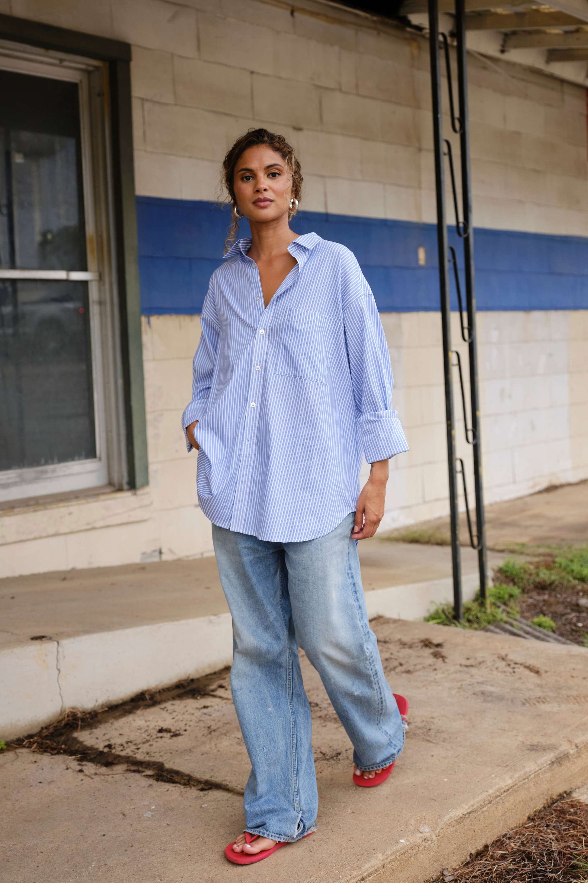 Repeat Shirt in Cotton Sky Stripe