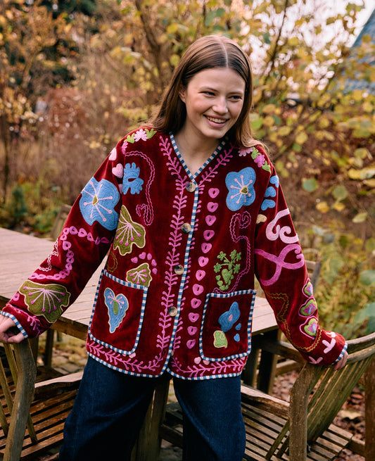Maggie Jacket Velvet Burgundy