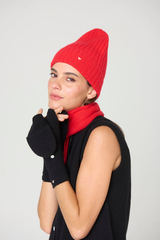 The Rib Beanie – Scarlet