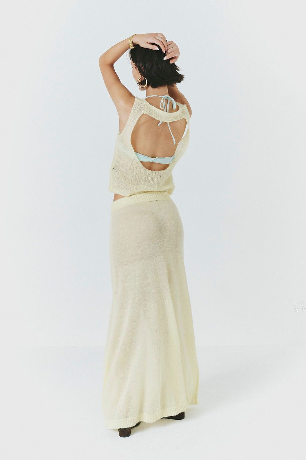 Flared Maxi Knit Skirt