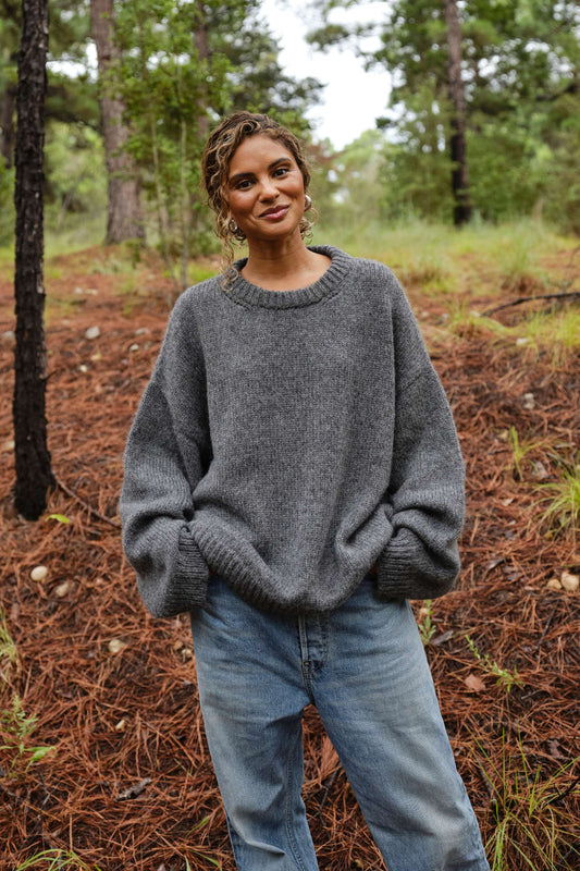 Boyfriend Sweater in Charcoal