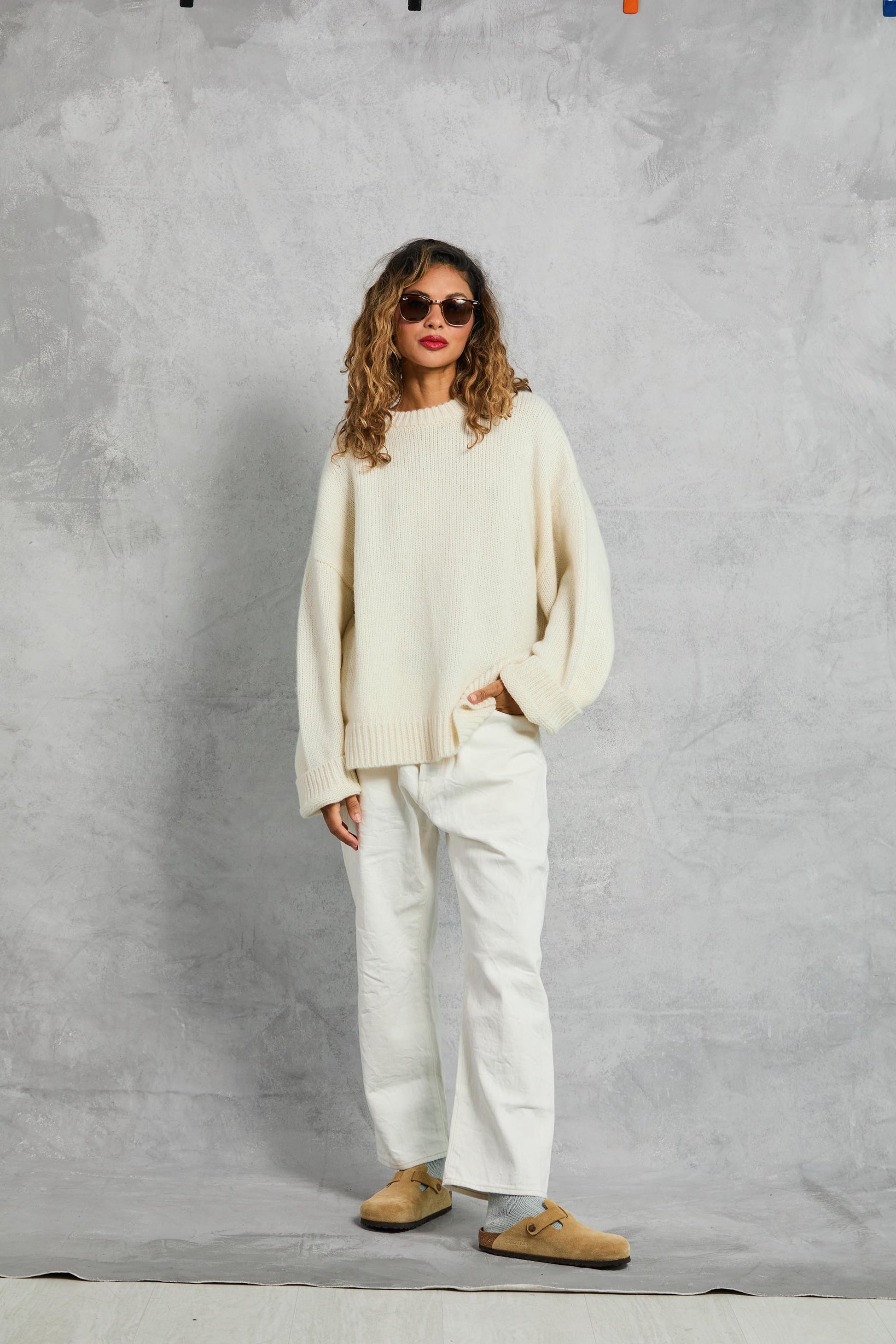 Boyfriend Sweater in Cream