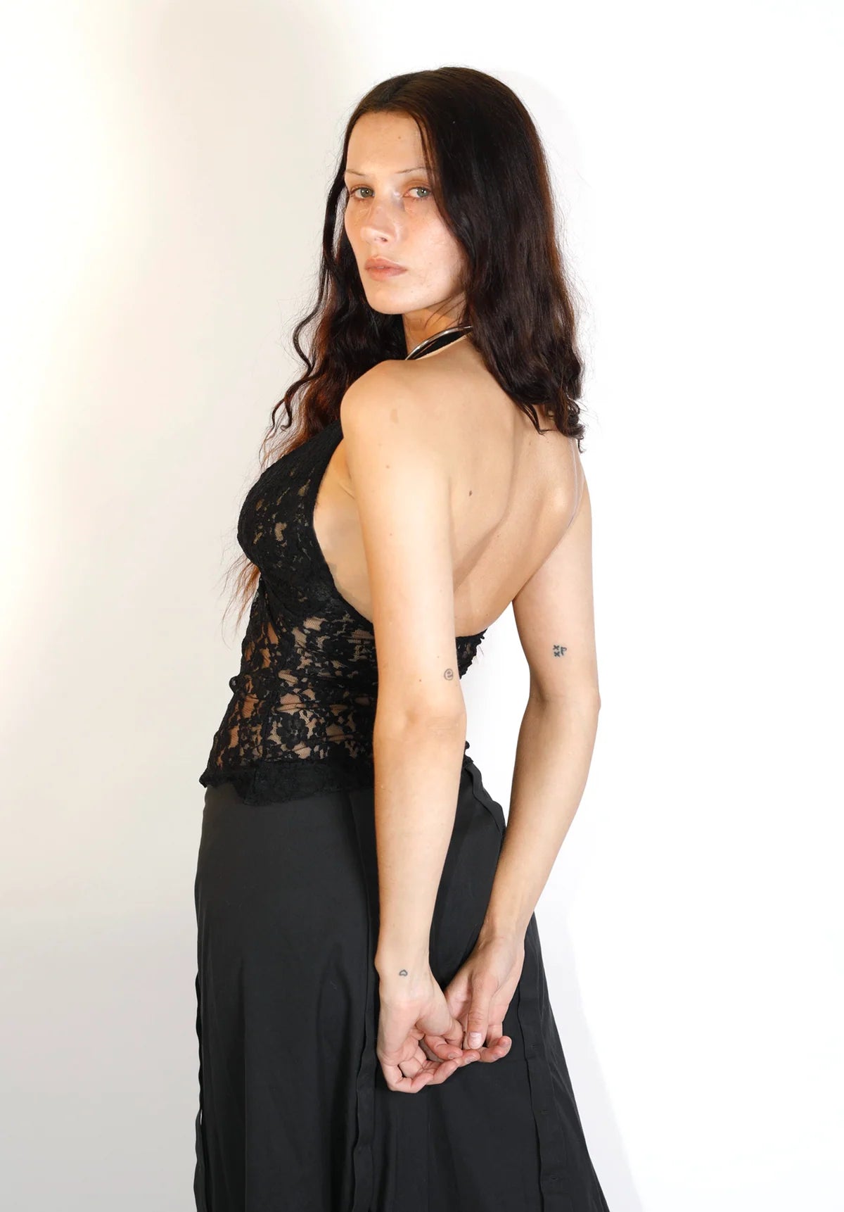 Aurora Halter Top in Black Lace