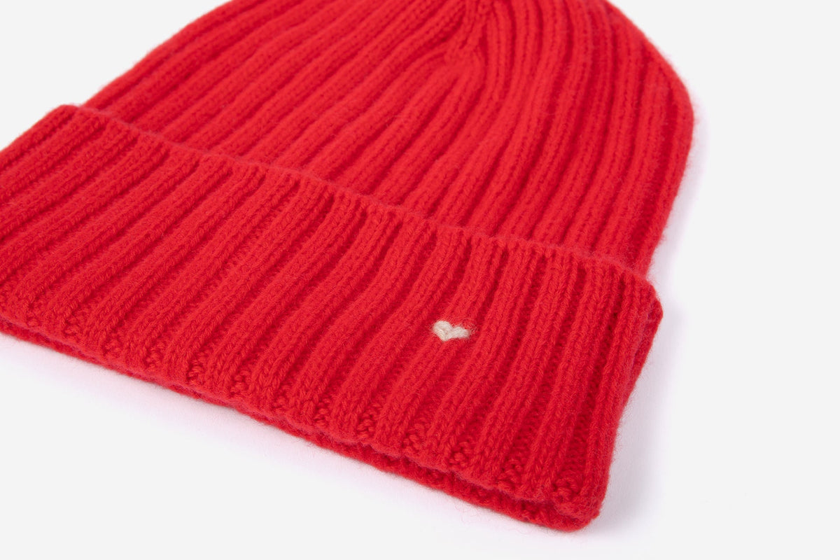 The Rib Beanie – Scarlet
