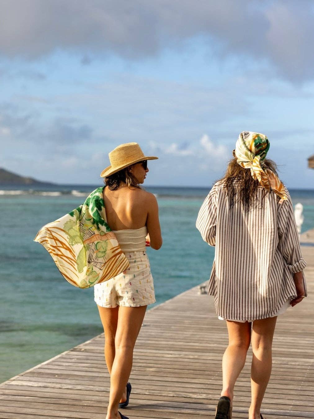 "Little Dix Bay" Large Silk Scarf