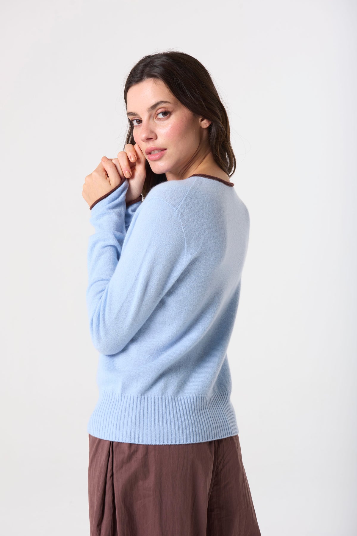 Trish Roll-Edge in Cashmere - Sky