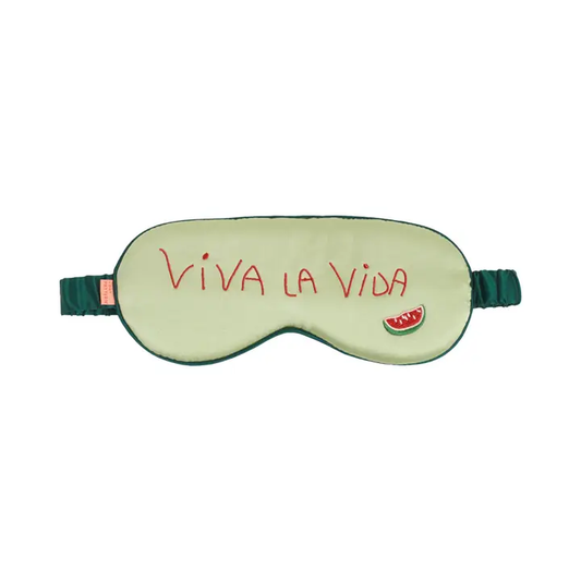 “Viva La Vida" Silk Sleep Eye Mask - Green - Green