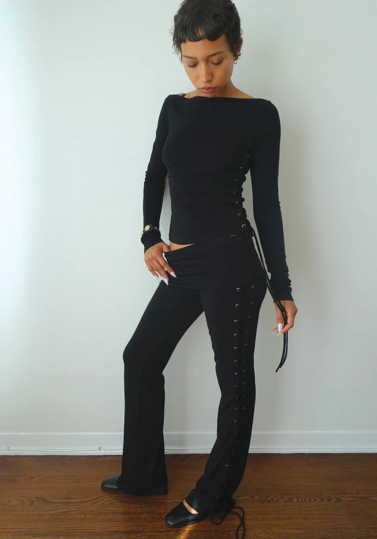 Thalia Lace Up Pants